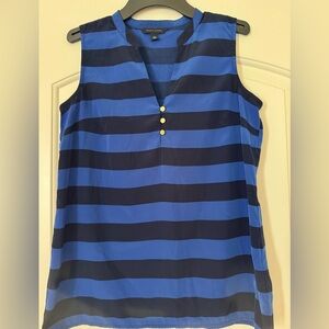 Tommy Hilfiger Royal Blue and Navy Striped Sleeveless Shirt